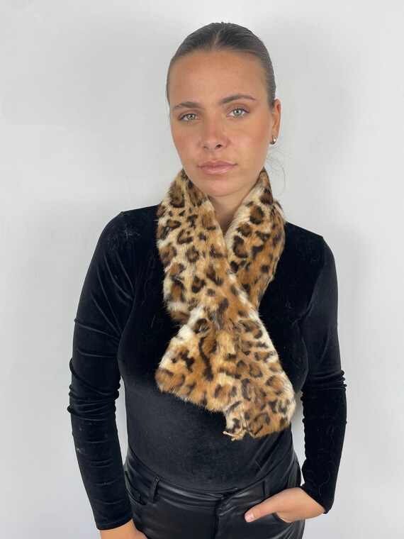 Fur Scarf of Rabbit Fur Tiger Print - Etsy