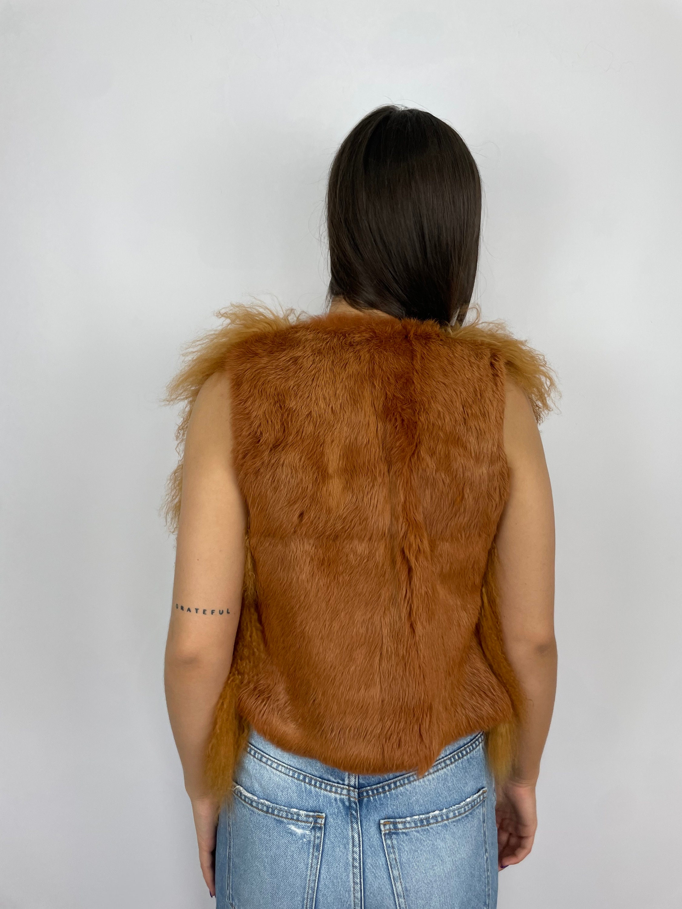 Mongolian Lamb & Rabbit Fur Vest/Gilet (Dyed) – Minkas Furs