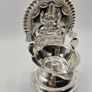 Pure Silver kamakshi deepam,  med Silver Diya, Silver gifts for wedding/ housewarming, saree function.