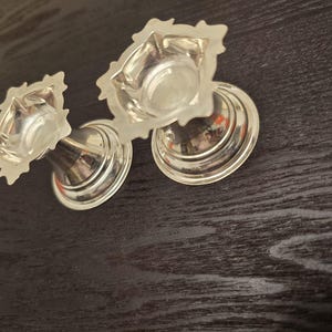 set of 2  silver ghee vilakku/diya/lamp- pure silver gift items- silver pooja items for home, return gift for navarathri,housewarming