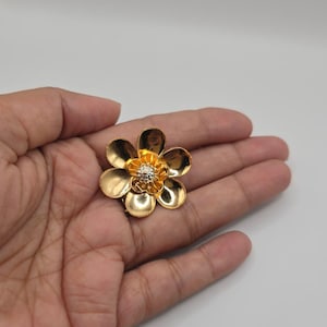 set of 2  silver gold polished flower, Pure Silver Red Flower, Return gift, 92.5 pure silver,satyanarayana puja gift, Lakshmi pooja item.