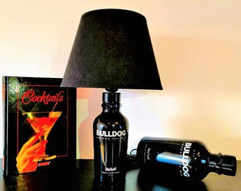 Bulldog Flaschenlampe, bottle lamp, upcycling, geschenk