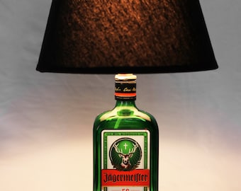 Jägermeister Lampe 0,7l mit Fassung, Bottlelamp, Upcycling
