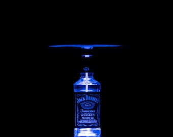 Jack Daniels Whisky Flaschenlampe 0,7l mit Fassung und LED Beleuchtung, Bottlelamp, Upcycling