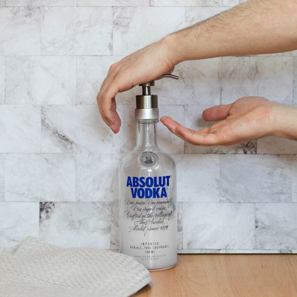 Absolut Vodka Seifenspender, Soap Dispenser, Upcycling, Geschenk