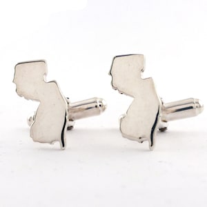 Sterling Zilveren NJ Staat Manchetknopen, New Jersey Staat Manchetknopen, Staat van New Jersey Gift voor Mannen, Home State Manchetknopen