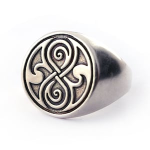 Siegel von Rassilon Sterling Silber Ring, Doctor Who Ring, Sci-Fi Ring, Ring für Doctor Who Fans, Doctor Who Siegelring
