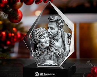 3D Crystal Photo Prestige – Spersonalizowana, grawerowana laserowo pamiątka – prezent na rocznicę ślubu