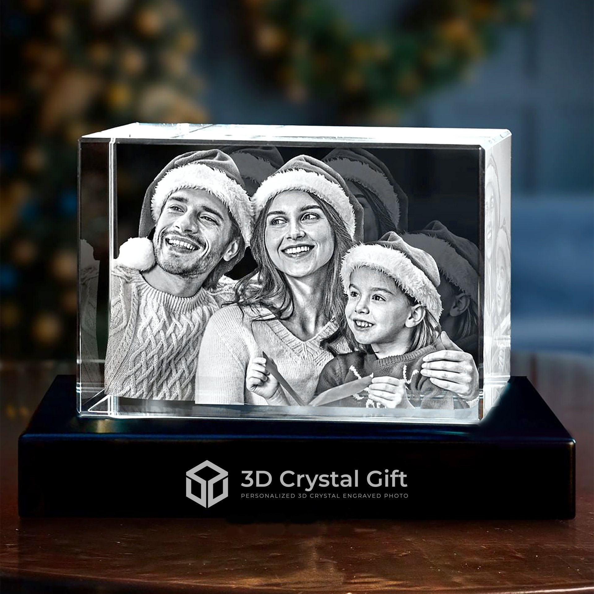 3D Crystal Photo, Customized Holiday Gift, Personalized