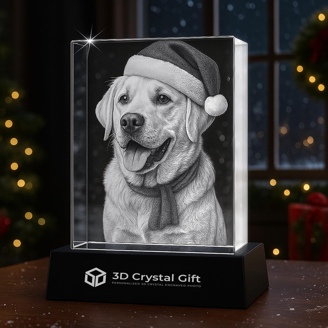3D Crystal Photo Block: Personalized Pet Memorial Gift - Laser Engraved ...