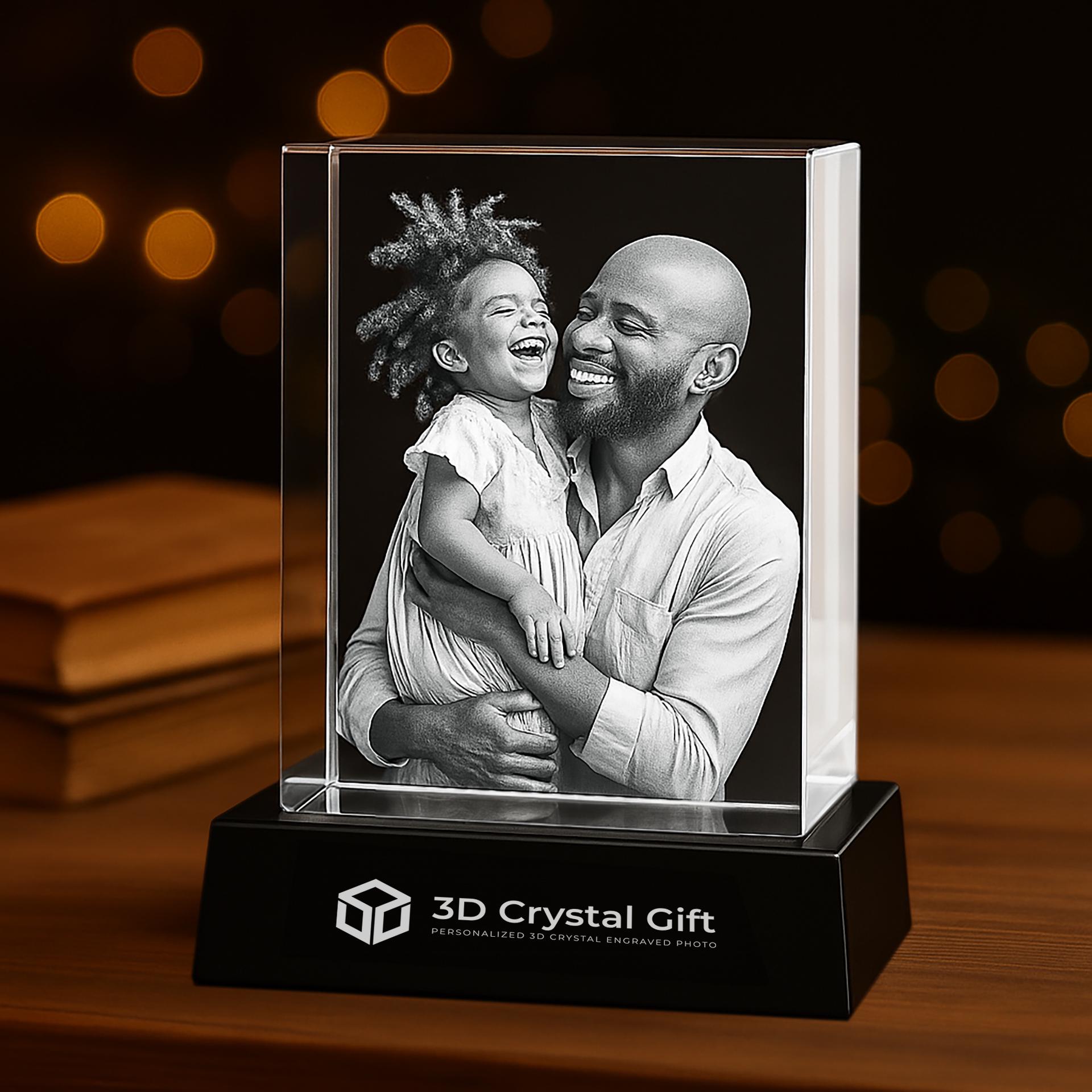 3D Photo Engraved Glass | Personalized Pet & Family Portrait