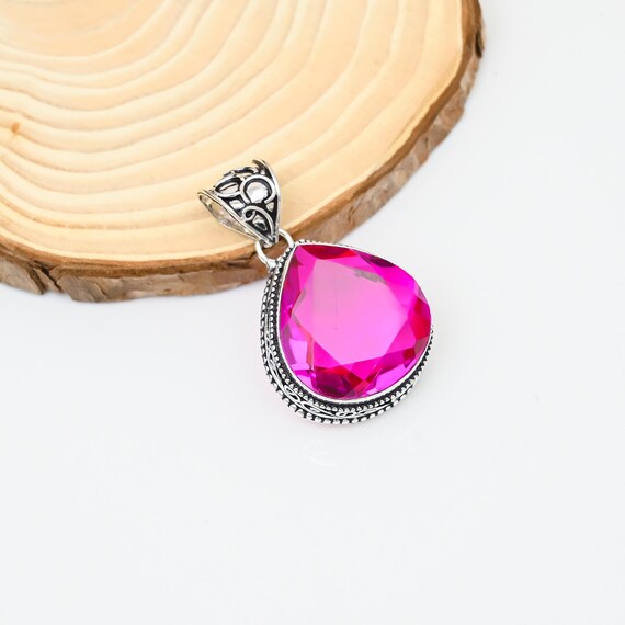 ピンクトルマリンのシルバー手作りペンダント ピンクトルマリン シルバー ネックレス カット オーバル 誕生石