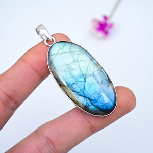 Labradorite Gemstone Handmade 925 Sterling Silver Pendant labradorite Pendant Labradorite Pendant For Her Gift For Mom Pendant For Her