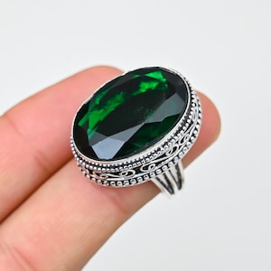 Green Tourmaline Ring, 925 Sterling Silver Ring Green Tourmaline Gemstone Ring Handmade Ring Silver Jewelry Statement Ring Gift For Her|Mom