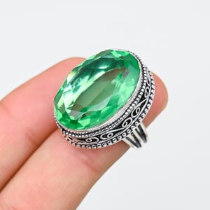 Green Tourmaline Ring, 925 Sterling Silver Ring Green Tourmaline Gemstone Ring Handmade Ring Silver Jewelry Statement Ring Gift For Her|Mom