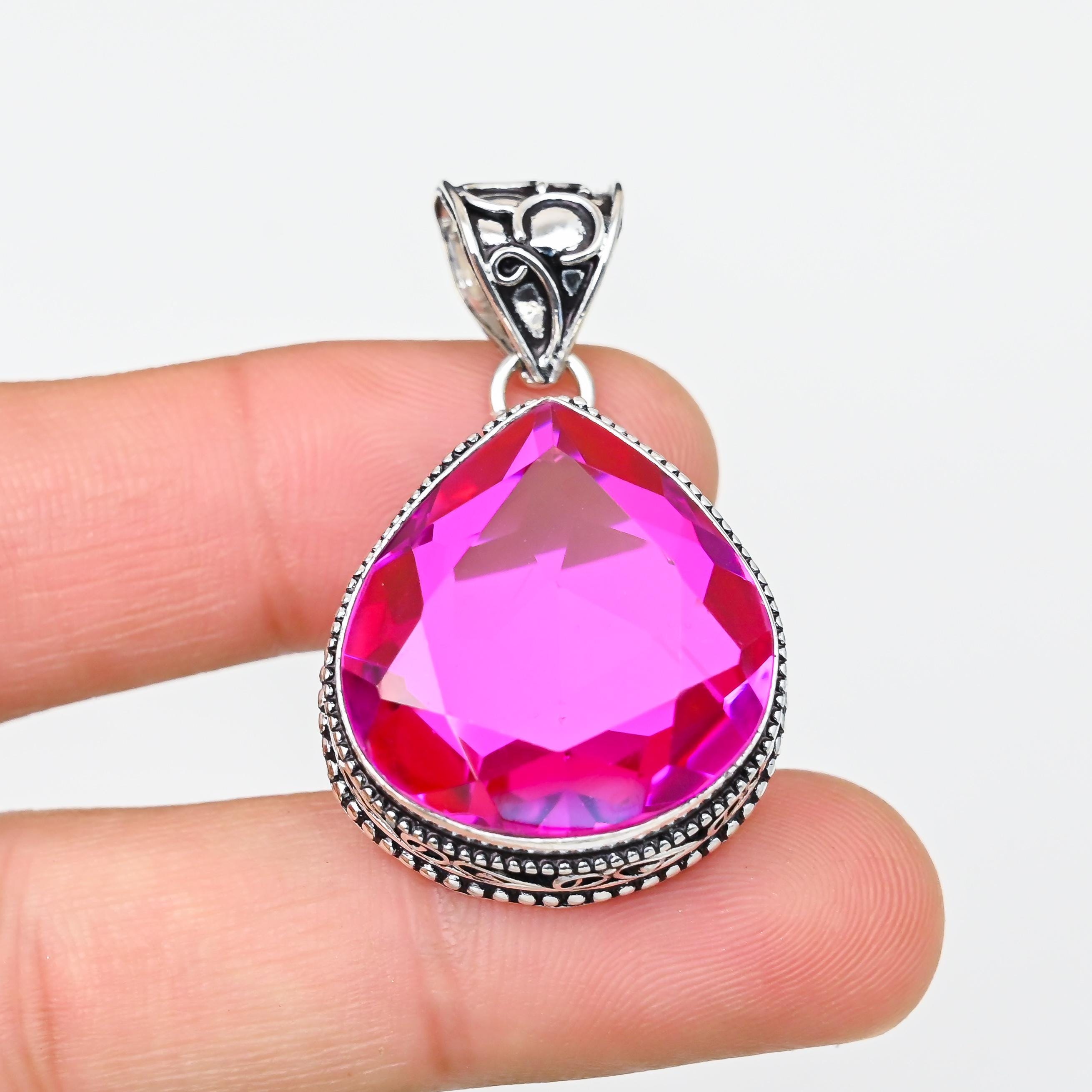 ピンクトルマリンのシルバー手作りペンダント ピンクトルマリン シルバー ネックレス カット オーバル 誕生石
