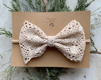 Crochet Three-Fold 5” Bow Headband