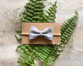 Cloudy Grey 3” Bow Headband