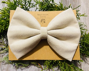 Cream Corduroy 5” Bow Headband