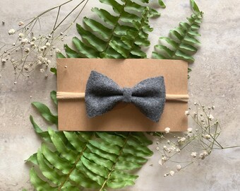 Dark Heathered Grey 3” Bow Headband