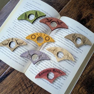 Wooden Page Holders | Monstera Leaf Plant Page Holder | Dragon Page Holder | Celestial Moon Phase Page Holder | Romance Reader Page Holder image 1