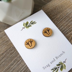 Bird of Prey Paw Print Wood Stud Earring | Laser Cut Wooden Earrings | Hawk Paw Print Earrings | Falcon Paw Print | Animal Track Earrings