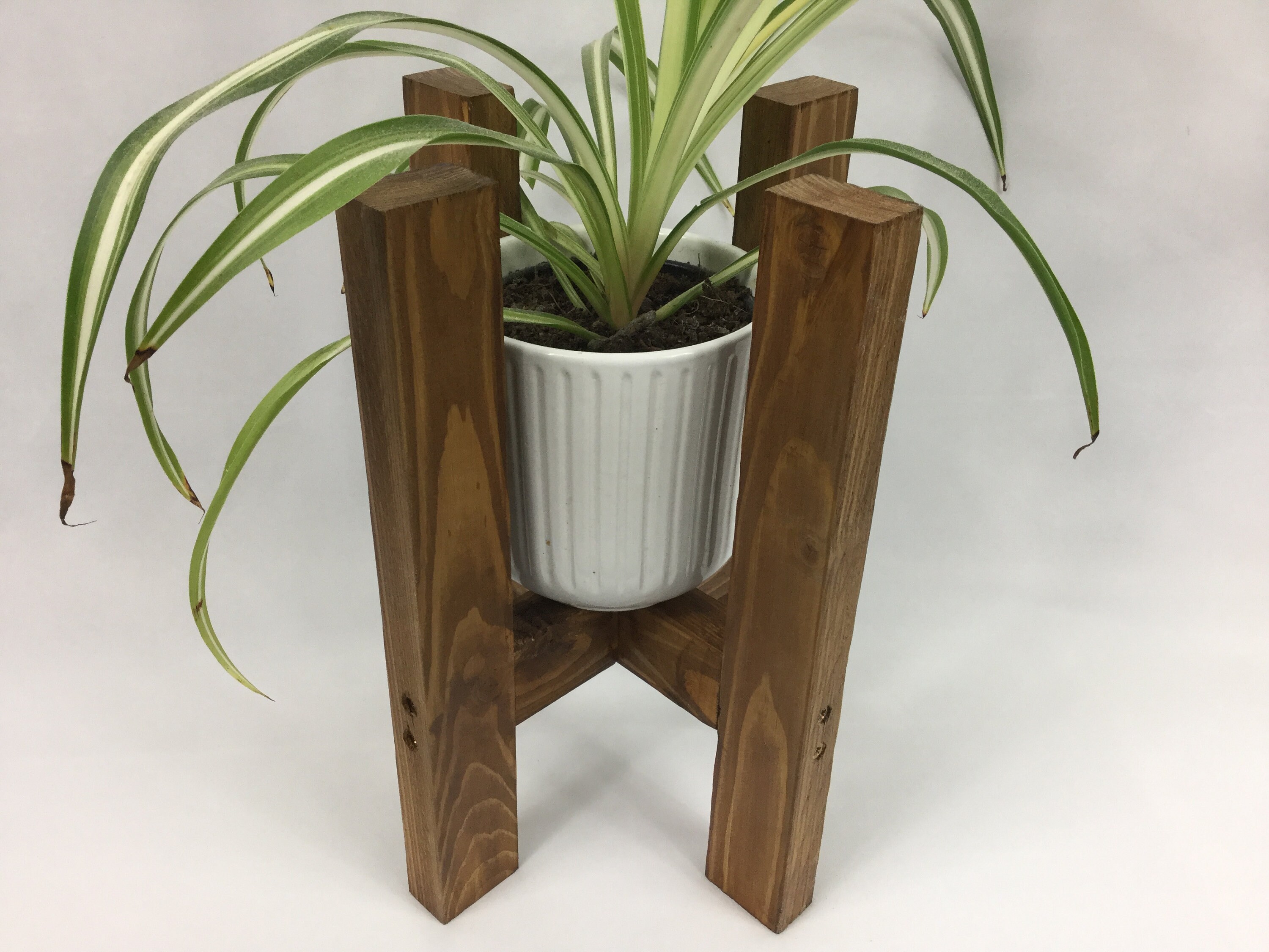 Wooden pot plant stand home decor plant stand midcentury Etsy