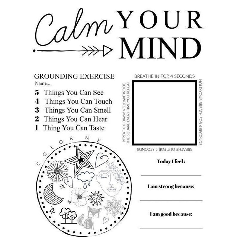 Calm Down Corner Worksheet Mindfulness Meditation For Anxiety