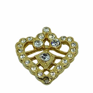 Rhinestone and Gold Heart Needle Minder