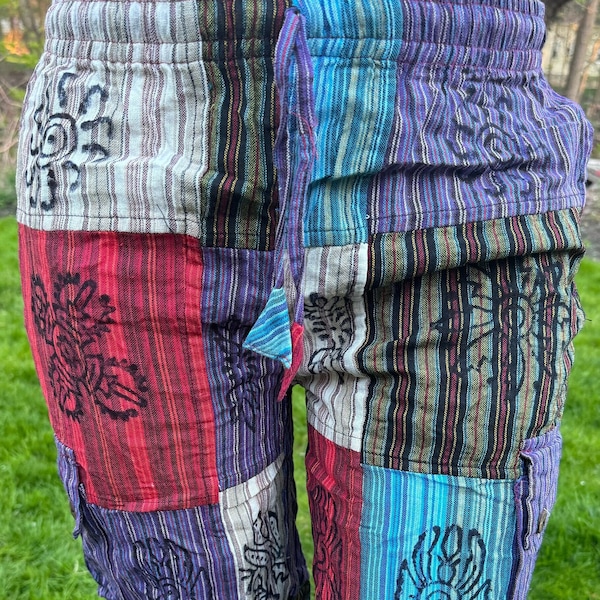 Hippie Style Pants.Size L. Active Wear Bohemian Style. Super Comfortable and Machine Washable. Gifts Ideas