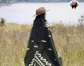 Hermosa manta de lana de alpaca (Crisantemo). Tamaño Queen. Hecha a mano por artesanos indígenas. Súper suave y cálida. ¡Envío gratis! Ideas para regalar.