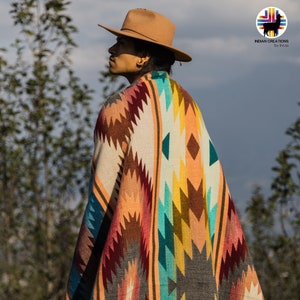 Handmade Alpaca Wool Blanket. (Butterfly Bush) Queen Size. Handcrafted by Indigenous Hands. Super Soft and Warm. FREE SHIPPING! Gift Ideas.