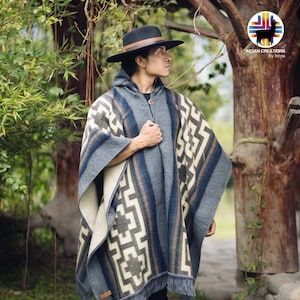 Handcrafted Alpaca Wool Poncho (Kingbird) Handcrafted by Indigenous Hands. Machine Washable. One size. Unisex. FREE SHIPPING! Gift Ideas