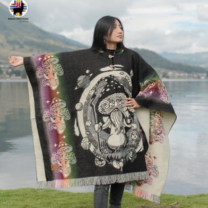 Unisex Alpaca Poncho. (Elven Wizard) EXCLUSIVELY HANDCRAFTED by Indigenous Hands! San Valentine Gift Ideas