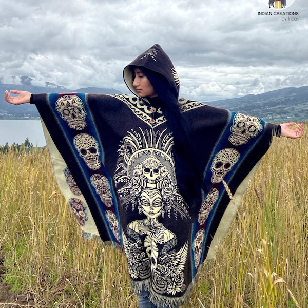 Poncho de alpaca unissex. (Deusa Asteca) EXCLUSIVAMENTE FEITO À MÃO por mãos indígenas! Ideias para presentes de Natal