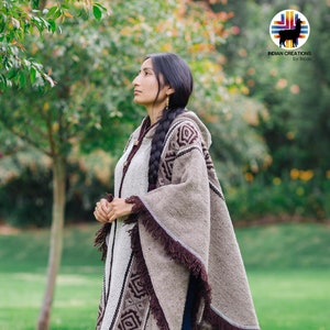 Handcrafted Wool Cape. Raw Umber 100% wool cape open front with Hood. Free Shipping. Gift Ideas image 1