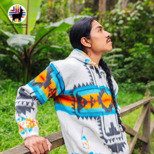 Alpaca Wool Jacket. (sunset Cross) Unisex. Handcrafted by Alpaca Wool Jacket. (sunset Cross) Unisex. Handcrafted by