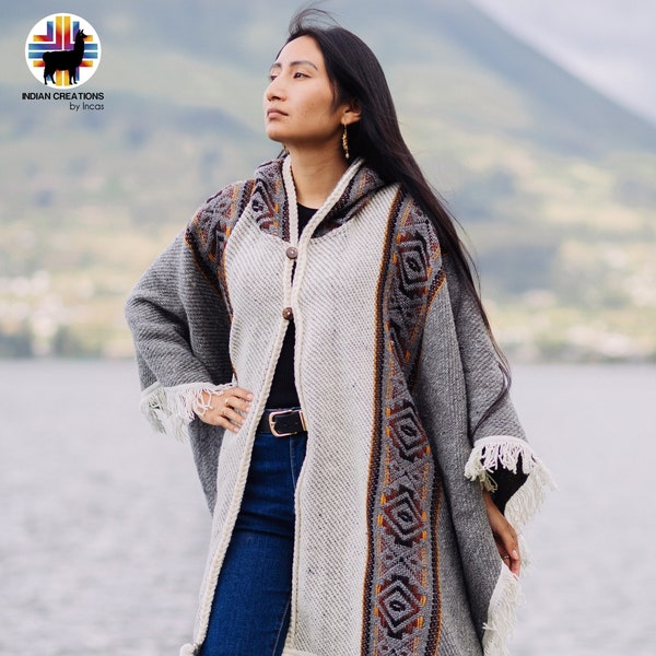 Wool Cape. (Sunset on the Rock) 100% wool cape open front. Handcrafted by Indigenous Hands. Machine Washable!  Mother's Day Gift Ideas
