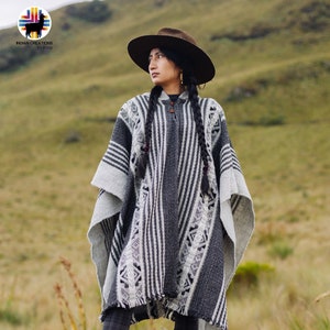 Handmade Sheep Wool Poncho. (Iron Mountain) Closed in the front. Handcrafted by Indigenous Hands. Machine Washable! FREE SHIPPING!Gift Ideas