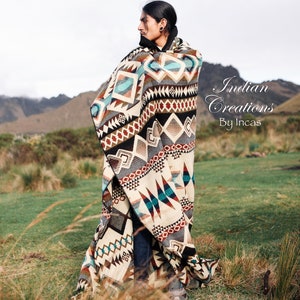 Handmade Alpaca Wool Blanket. Peace in the Valley Queen Size. Handcrafted by Indigenous Hands Super Soft and Warm. Mother's Day Gift Ideas image 2