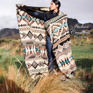 Handmade Alpaca Wool Blanket. Peace in the Valley Queen Size. Handcrafted by Indigenous Hands Super Soft and Warm. Mother's Day Gift Ideas image 4