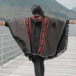 Wool Cape. Mauvelous Rose 100% wool cape open front with Hood. Handcrafted by Indigenous Hands. Machine Washable San Valentine Gift Ideas image 2