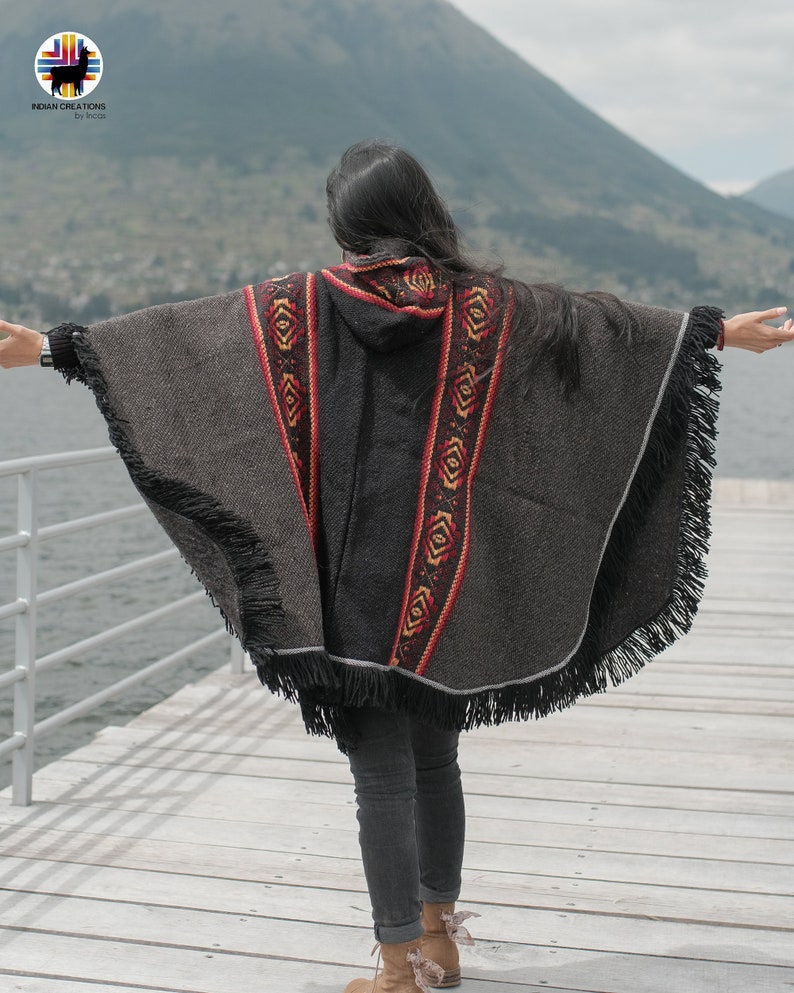 Wool Cape. Mauvelous Rose 100% wool cape open front with Hood. Handcrafted by Indigenous Hands. Machine Washable San Valentine Gift Ideas image 2