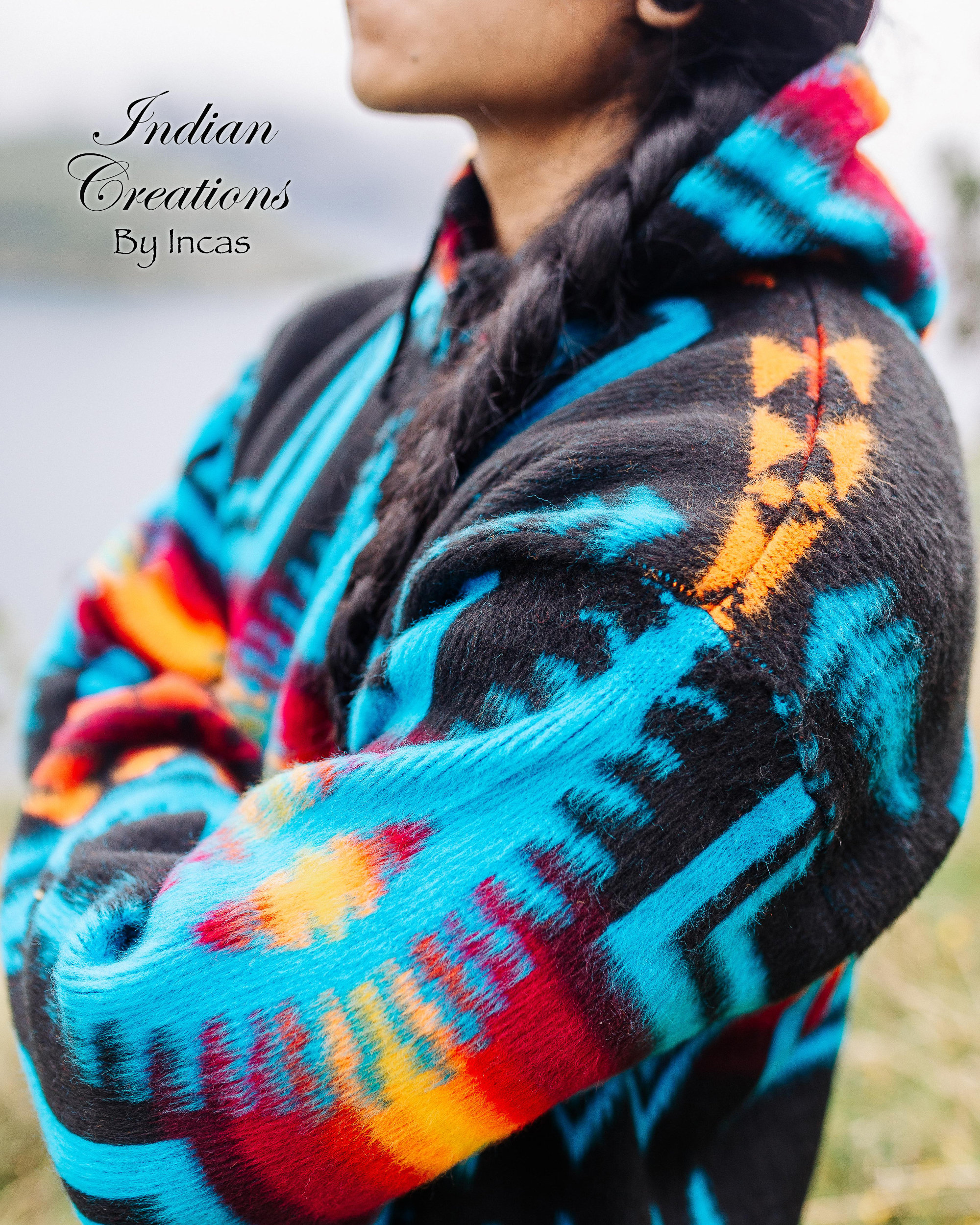 Exclusive Handmade Alpaca Wool Jacket (southwestern Blue Exclusive Handmade Alpaca Wool Jacket (southwestern Blue