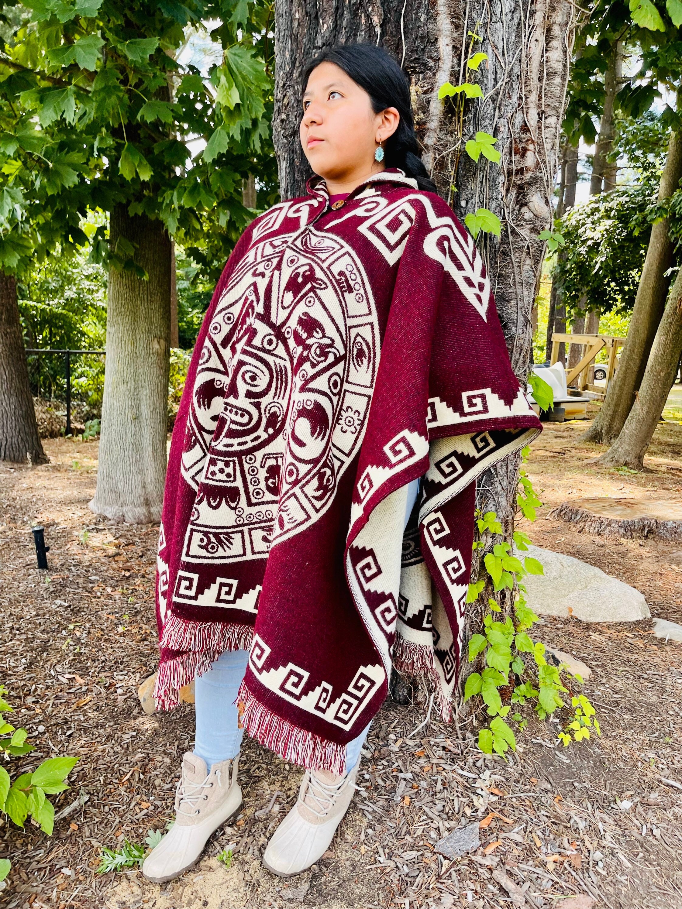 Aztec calendar poncho hotsell