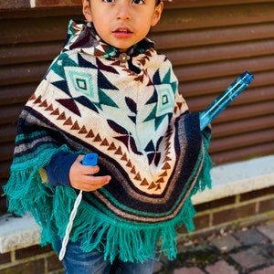 Handmade Alpaca Toddlers/Kids Poncho Size 0 . Super Soft, Super Warm, Super Cute. Free Shipping!