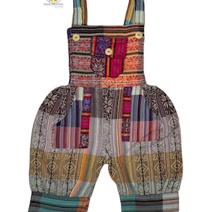 Boho Overalls, Handmade Cotton Overall,  Handmade Romper, Hipster Overalls, Children&#39;s  Jumpsuit, SIZE 2  Babyshower gift, FREE SHIPPING