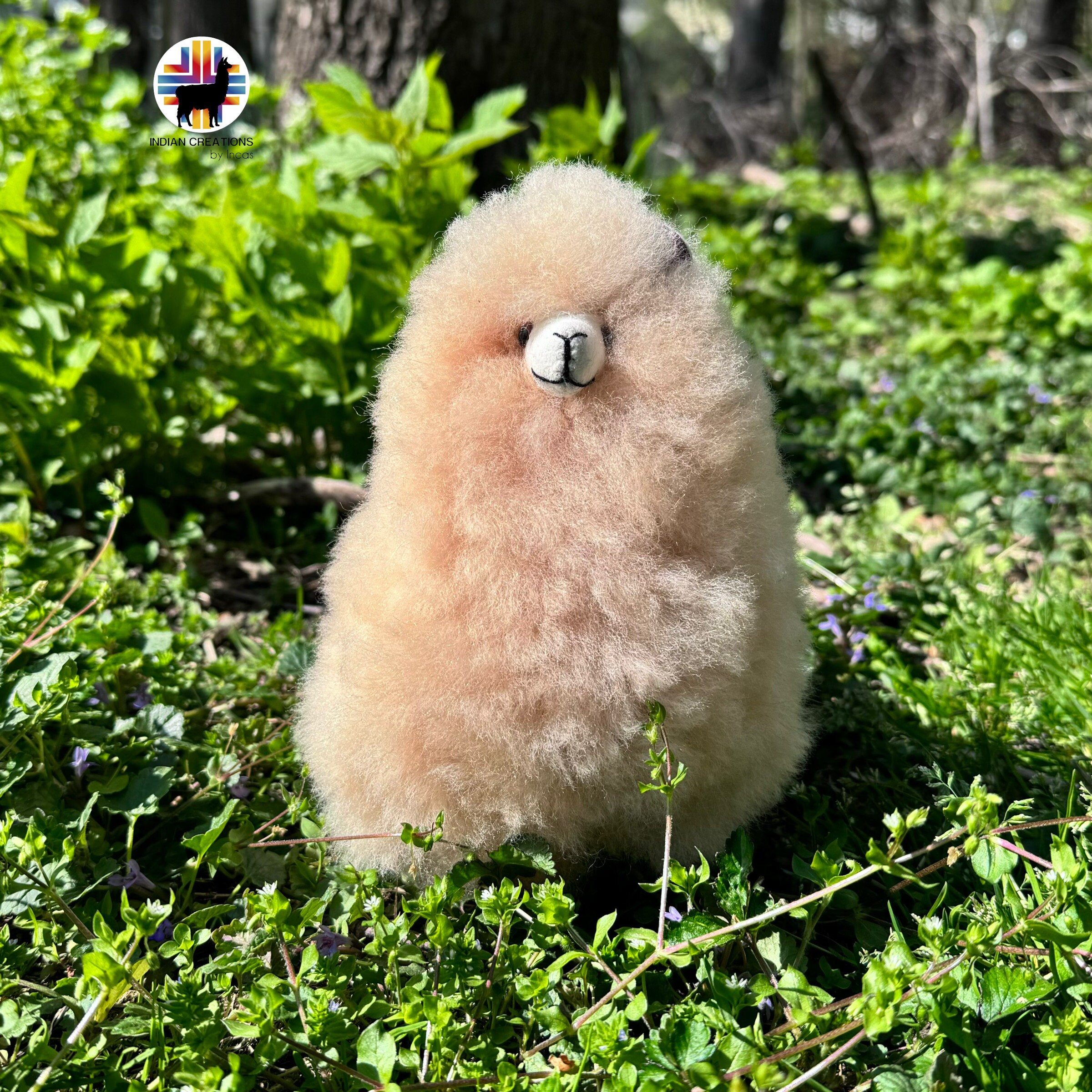 SUPER SOFT 天然100% スリのベビーアルパカ毛皮のぬいぐるみ ハンドメイドの超ソフトなアルパカぬいぐるみ。天然ベビーアルパカの