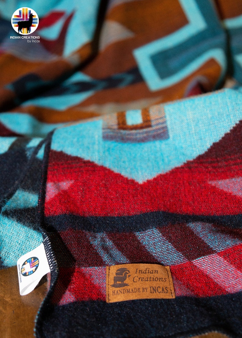 Handmade Geometric Alpaca Wool Blanket sunset Thunderstorm Etsy