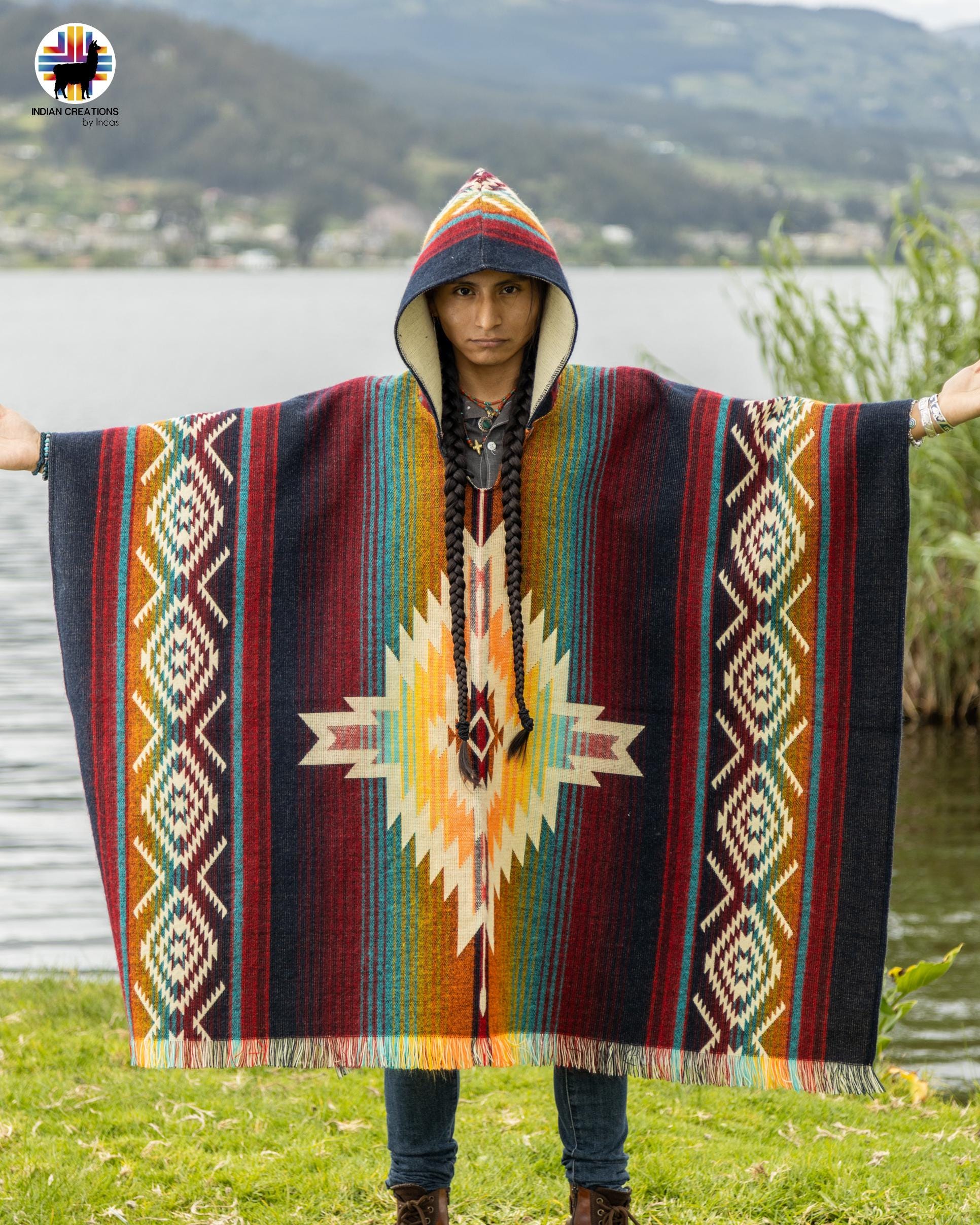 Handmade Alpaca Wool Poncho With Hood (volcanic Magma) - Etsy